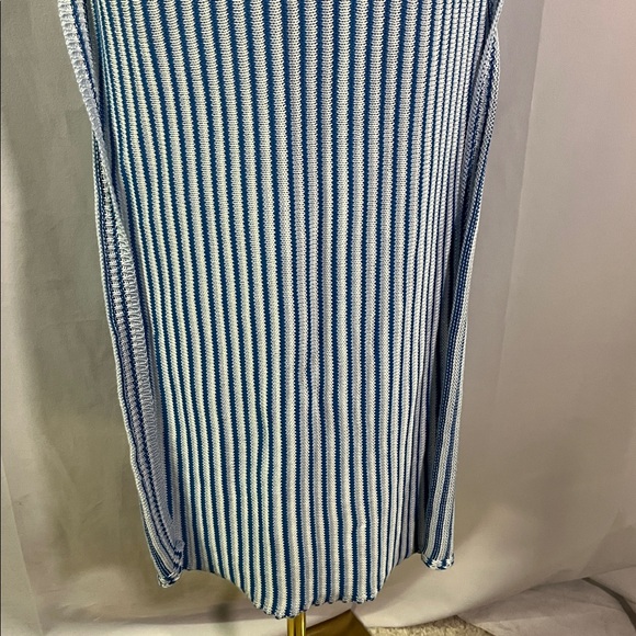 SHEIN Blue Striped Cut Out Knit Midi Dress - Picture 14 of 16